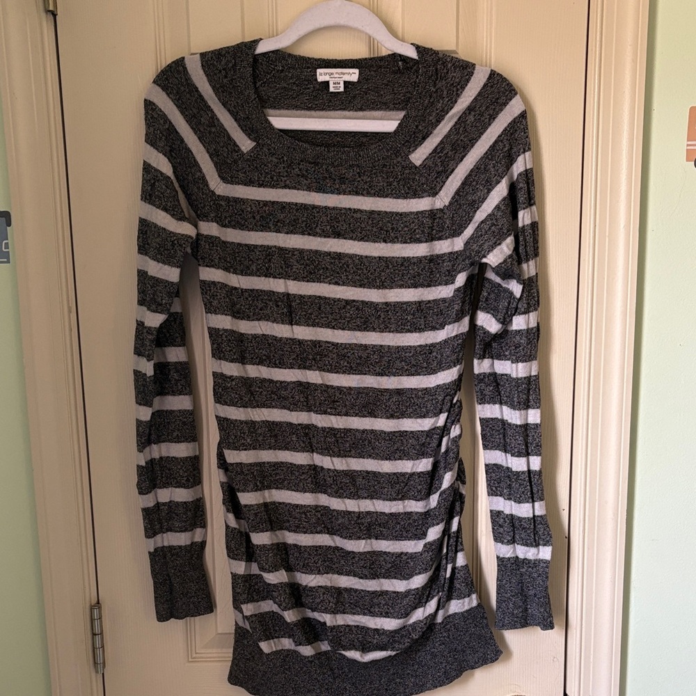 Liz Lange Maternity Striped Ruched Sweater Tunic